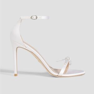 STUART WEITZMAN Crystal-embellished satin sandals